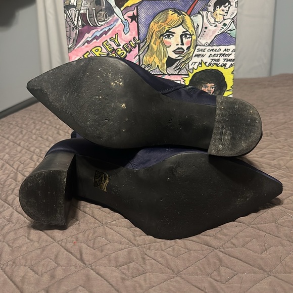 Jeffrey Campbell navy neoprene ankle bootie - siren - Picture 6 of 7